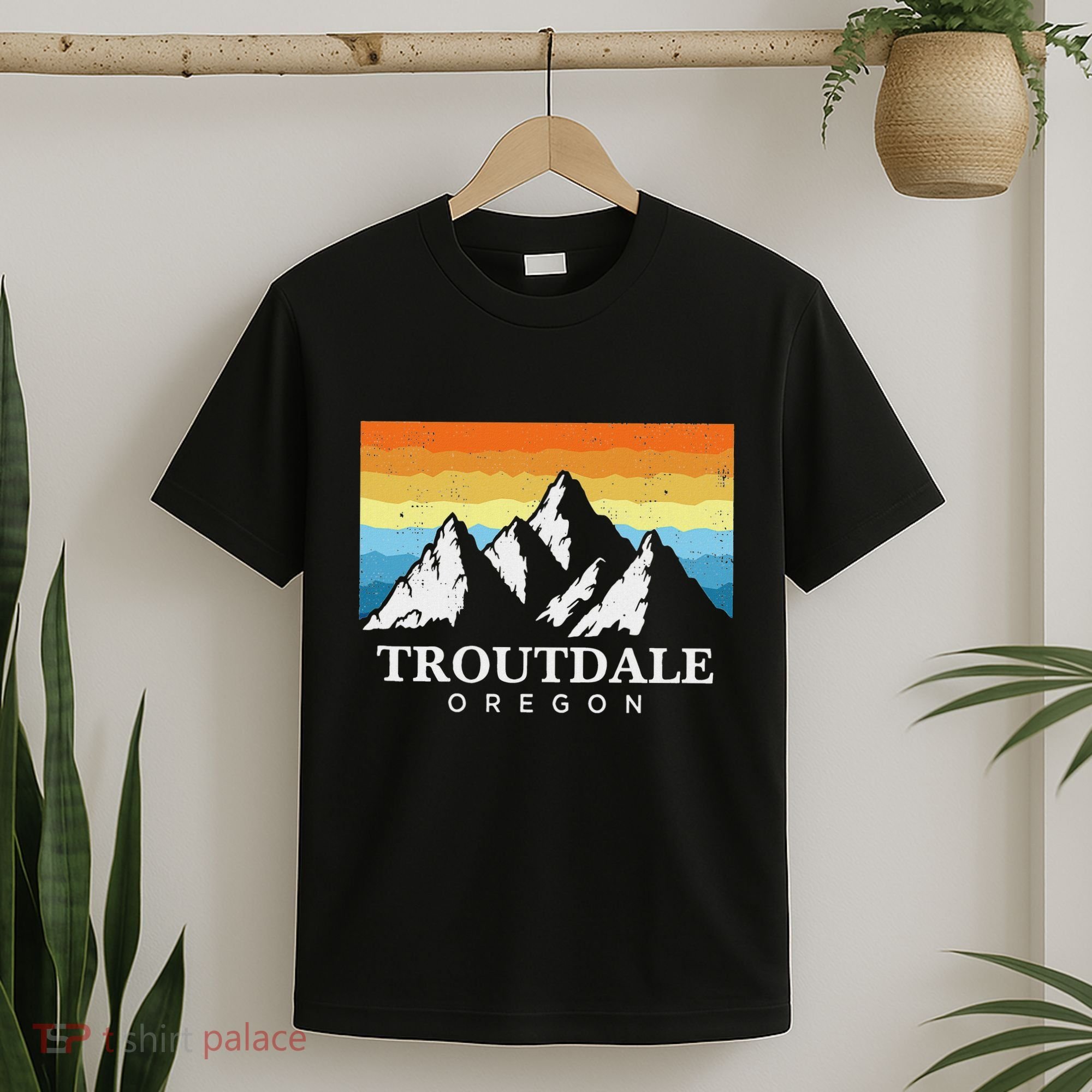 Vintage Troutdale Oregon Mountain Hiking Souvenir Print T-Shirt