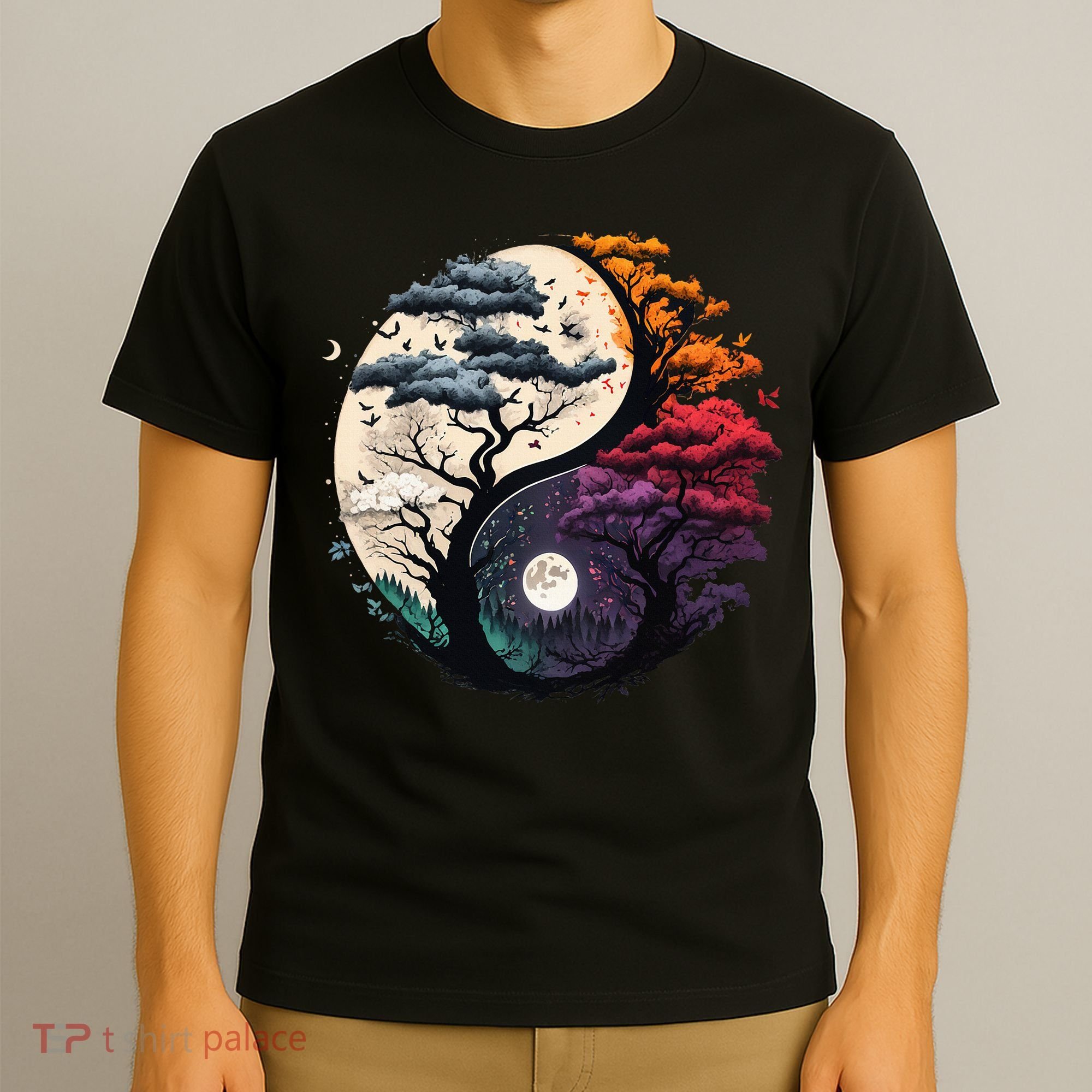 vintage Tree of Life Yin Yang T-Shirt
