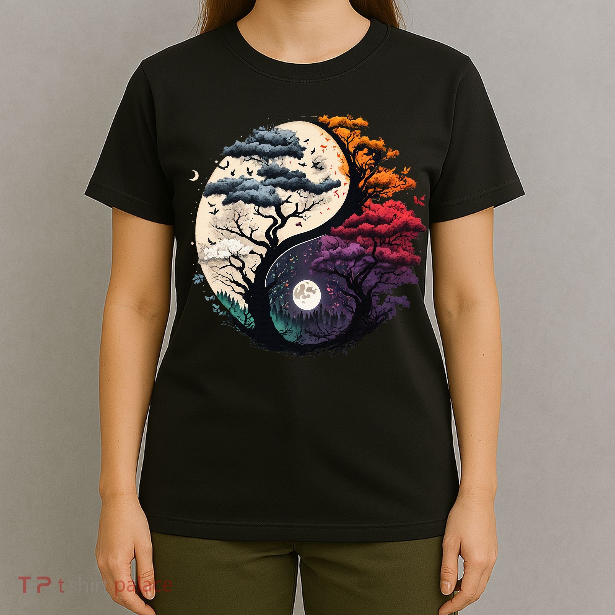 vintage Tree of Life Yin Yang T-Shirt