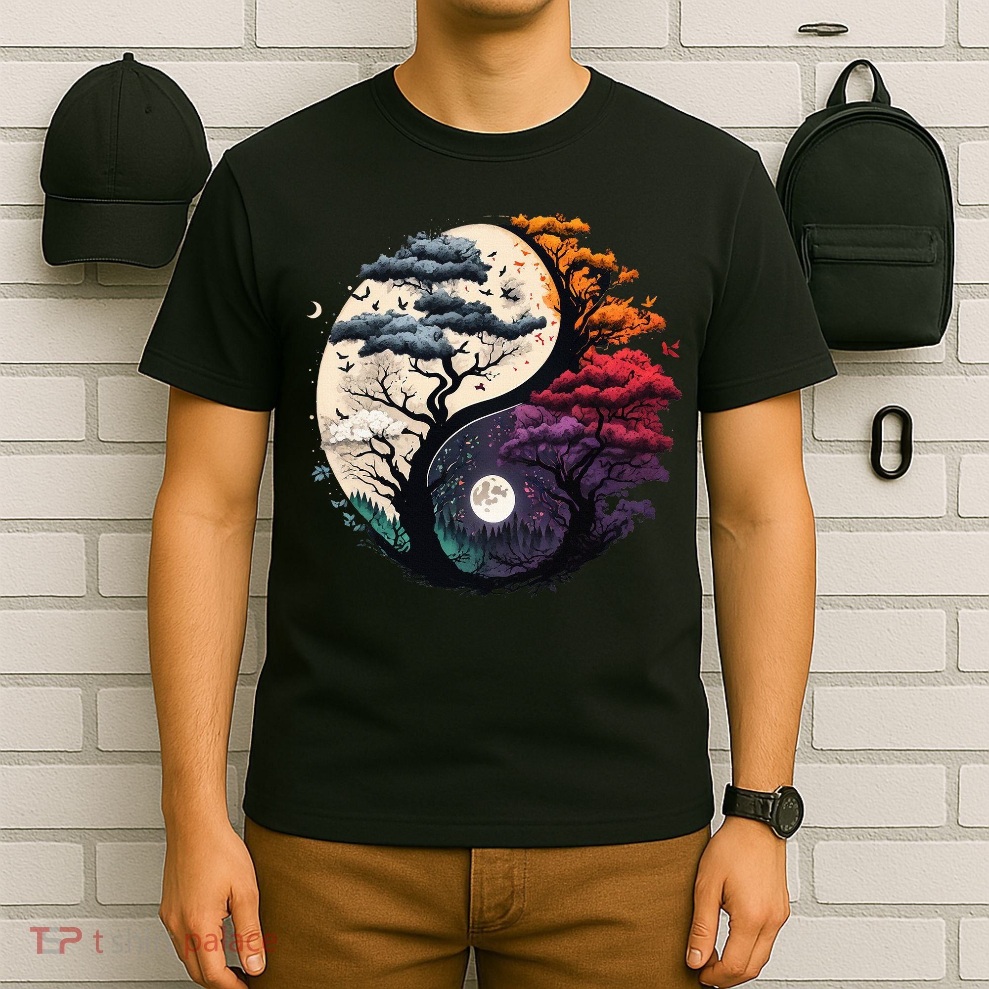 vintage Tree of Life Yin Yang T-Shirt