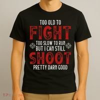 Vintage Too Old To Fight Too Slow To Run Veteran T-Shirt thumb 3
