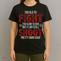 Vintage Too Old To Fight Too Slow To Run Veteran T-Shirt thumb 4