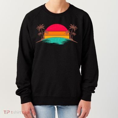 Vintage Tropical Palm Trees Sunset Sunrise Women's Sweatshirt