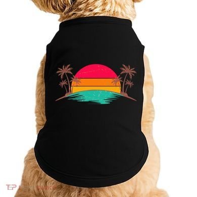Vintage Tropical Palm Trees Sunset Sunrise Doggie Tank