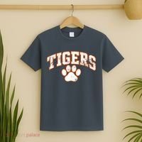 Vintage Tigers Paw Print Graphic Sports T-Shirt thumb 2