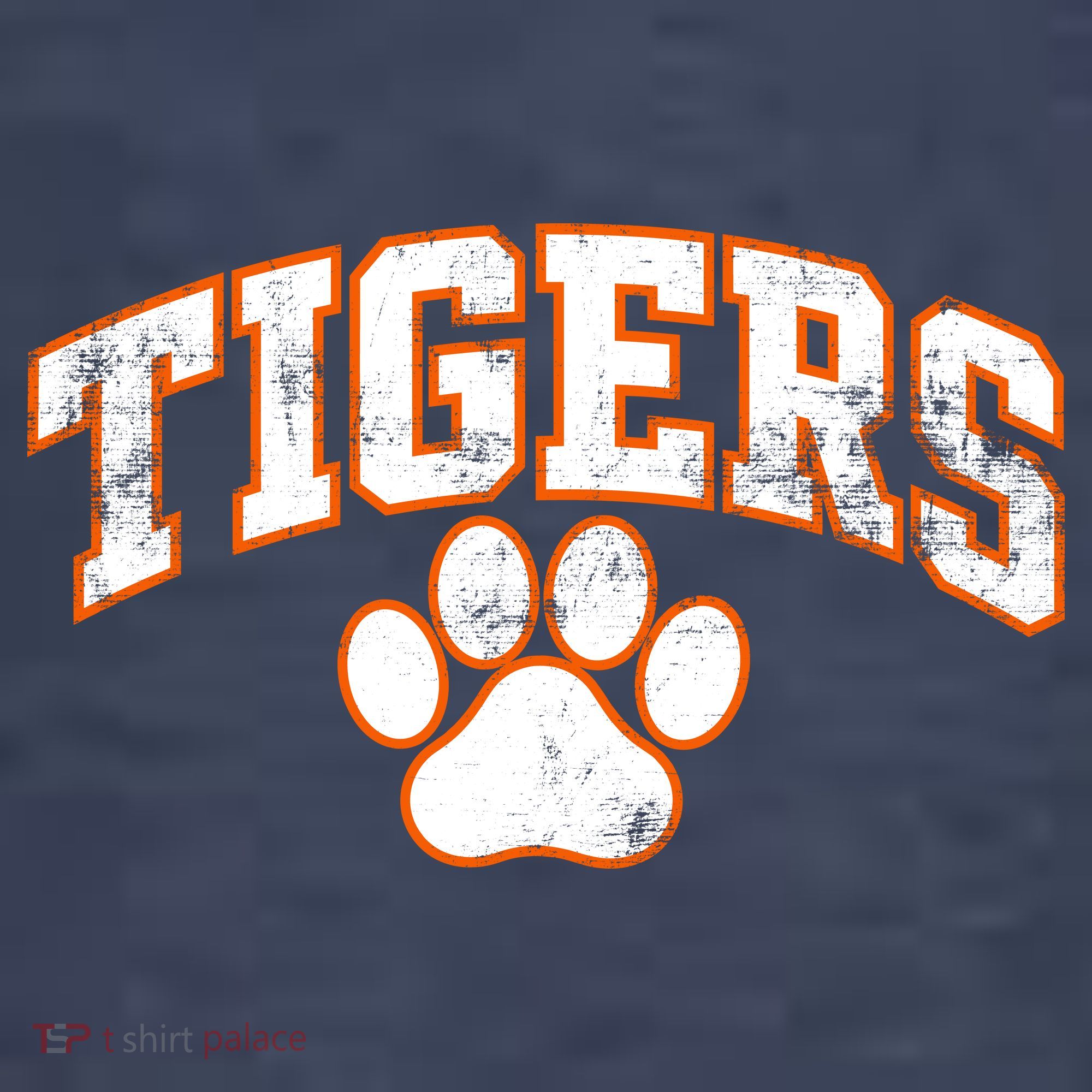 Vintage Tigers Paw Print Graphic Sports T-Shirt