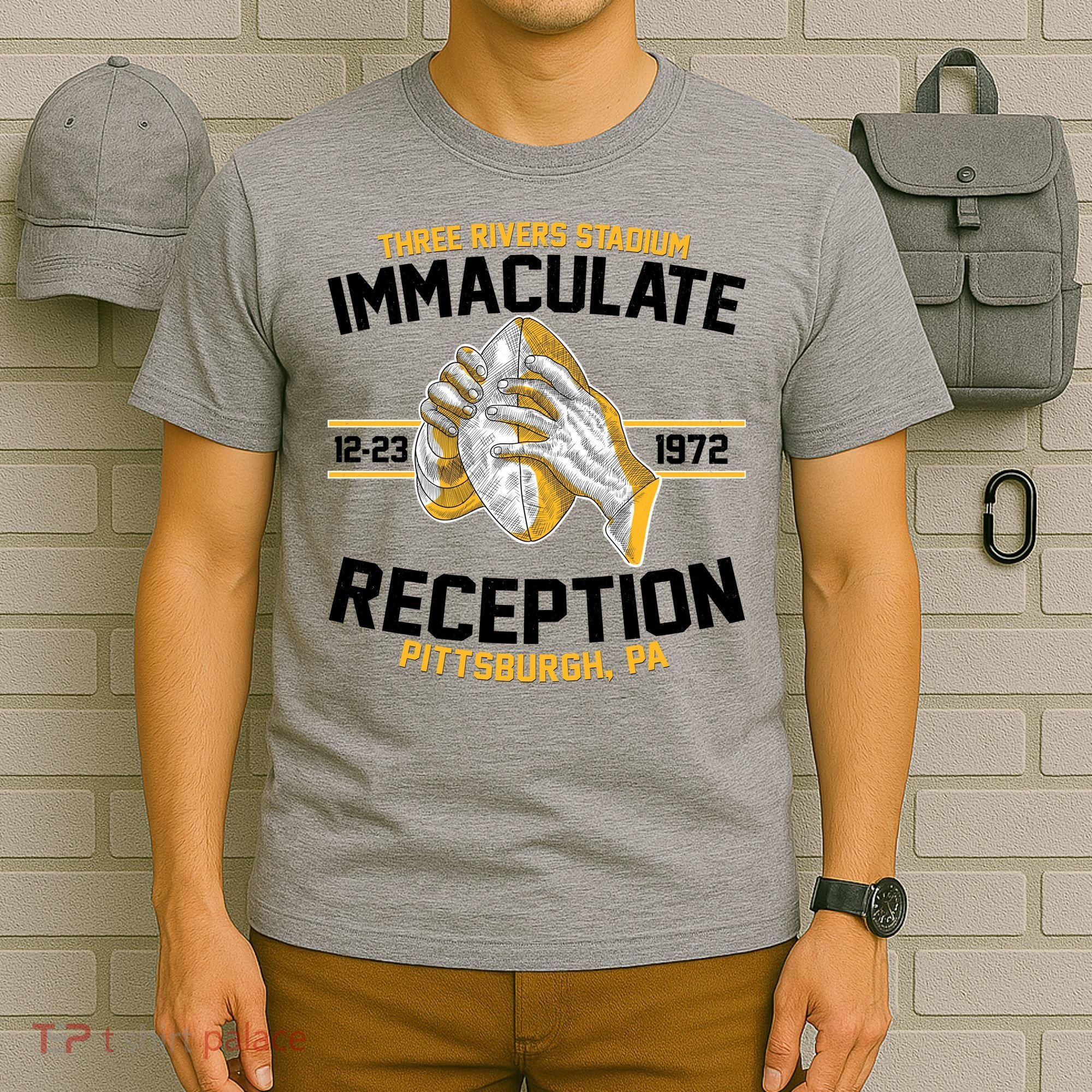 Vintage Three Rivers Stadium Immaculate Reception Football T-Shirt