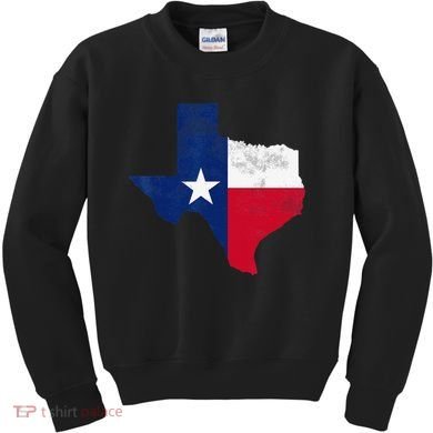 vintage Texas State USA Distressed Flag Grunge Kids Sweatshirt