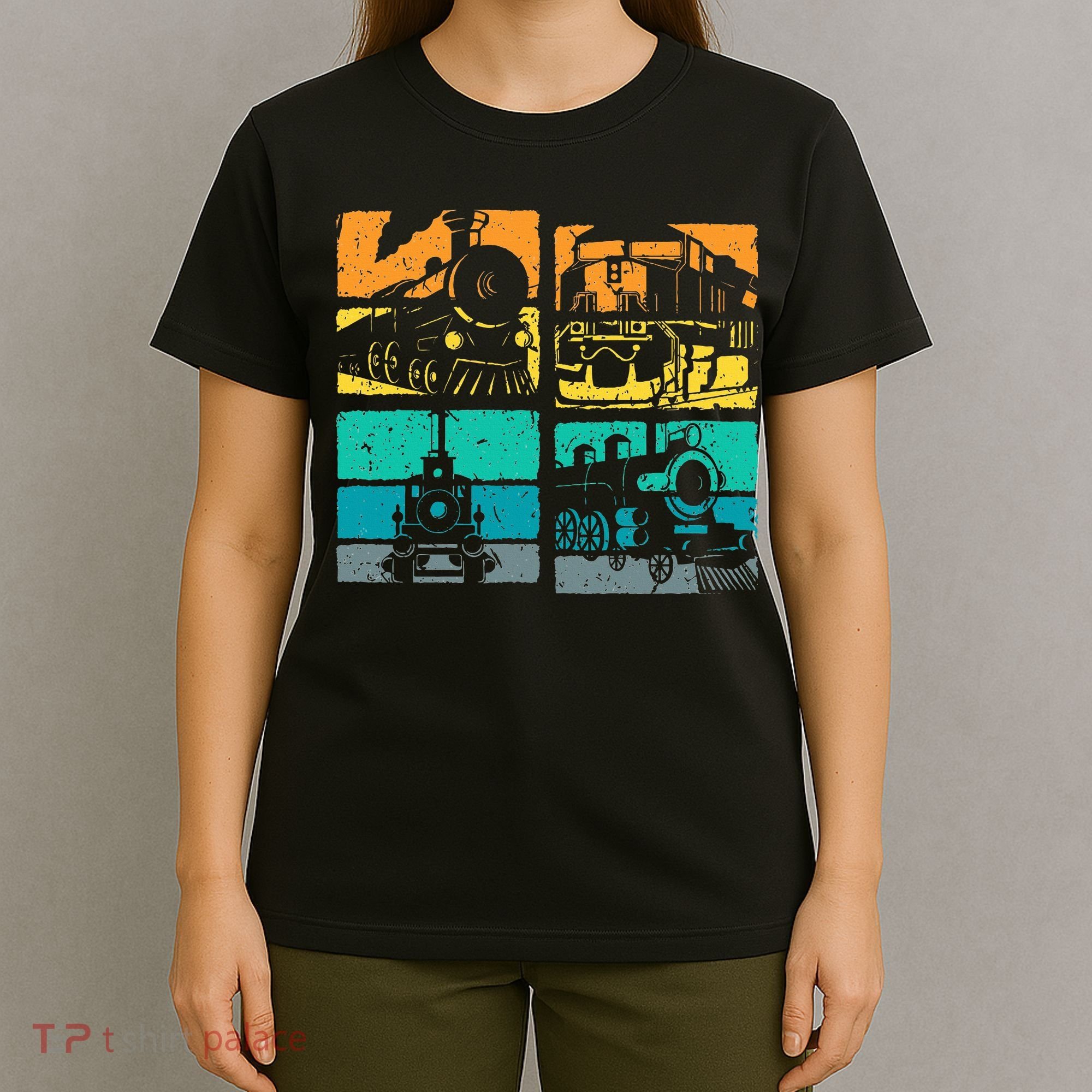 Vintage Trains Steam Locomotive Railroad T-Shirt