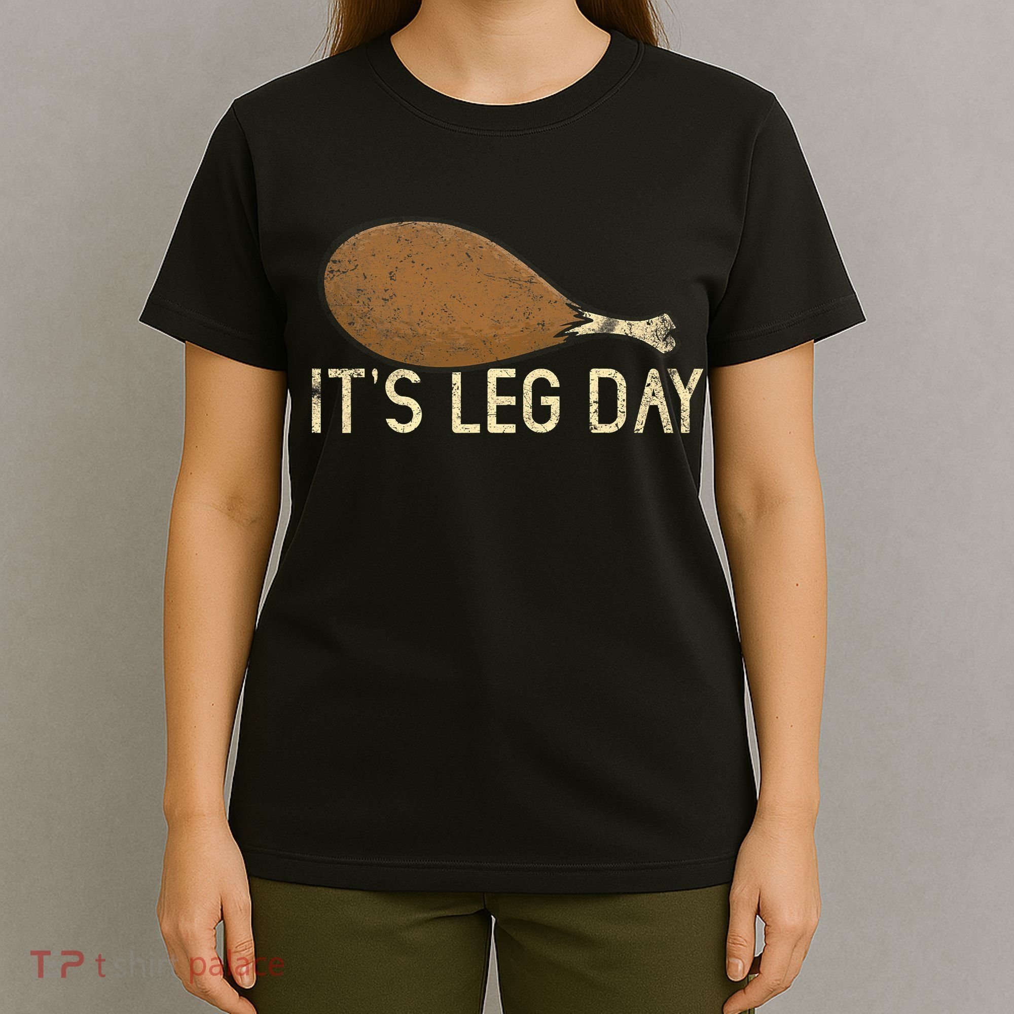 Vintage Turkey Thanksgiving It's Leg Day Gym Workout T-Shirt
