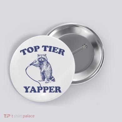 Vintage Top Tier Yapper Meme Retro Cartoon Button