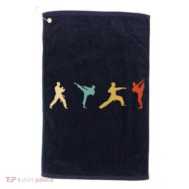 Vintage Taekwondo Tae Kwon Do Fighter Golf Towel