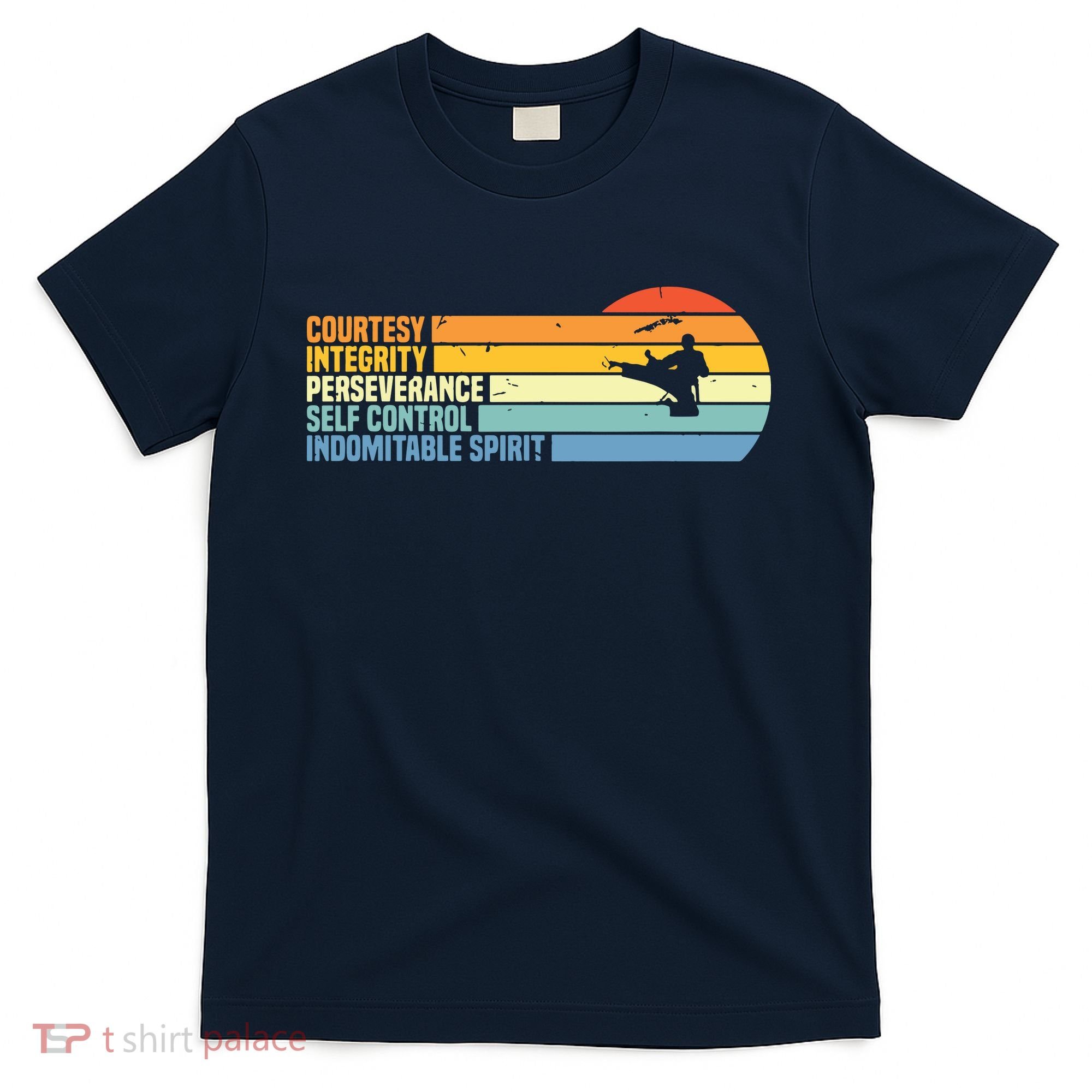Vintage Taekwondo Tenets Martial Arts Graphic Tee T-Shirt