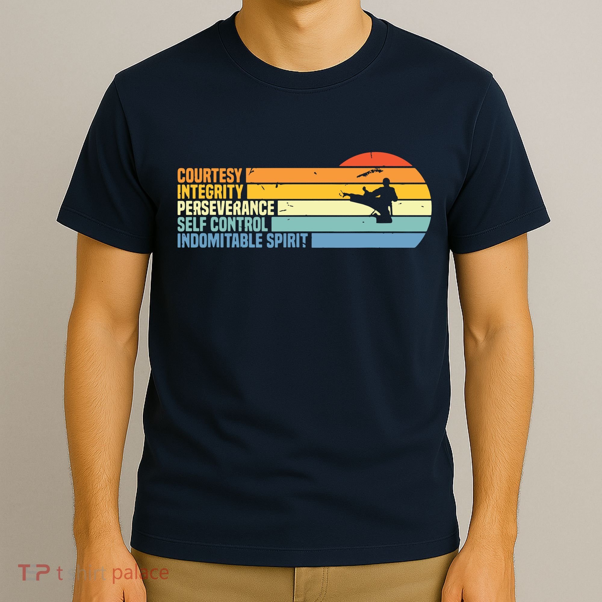 Vintage Taekwondo Tenets Martial Arts Graphic Tee T-Shirt