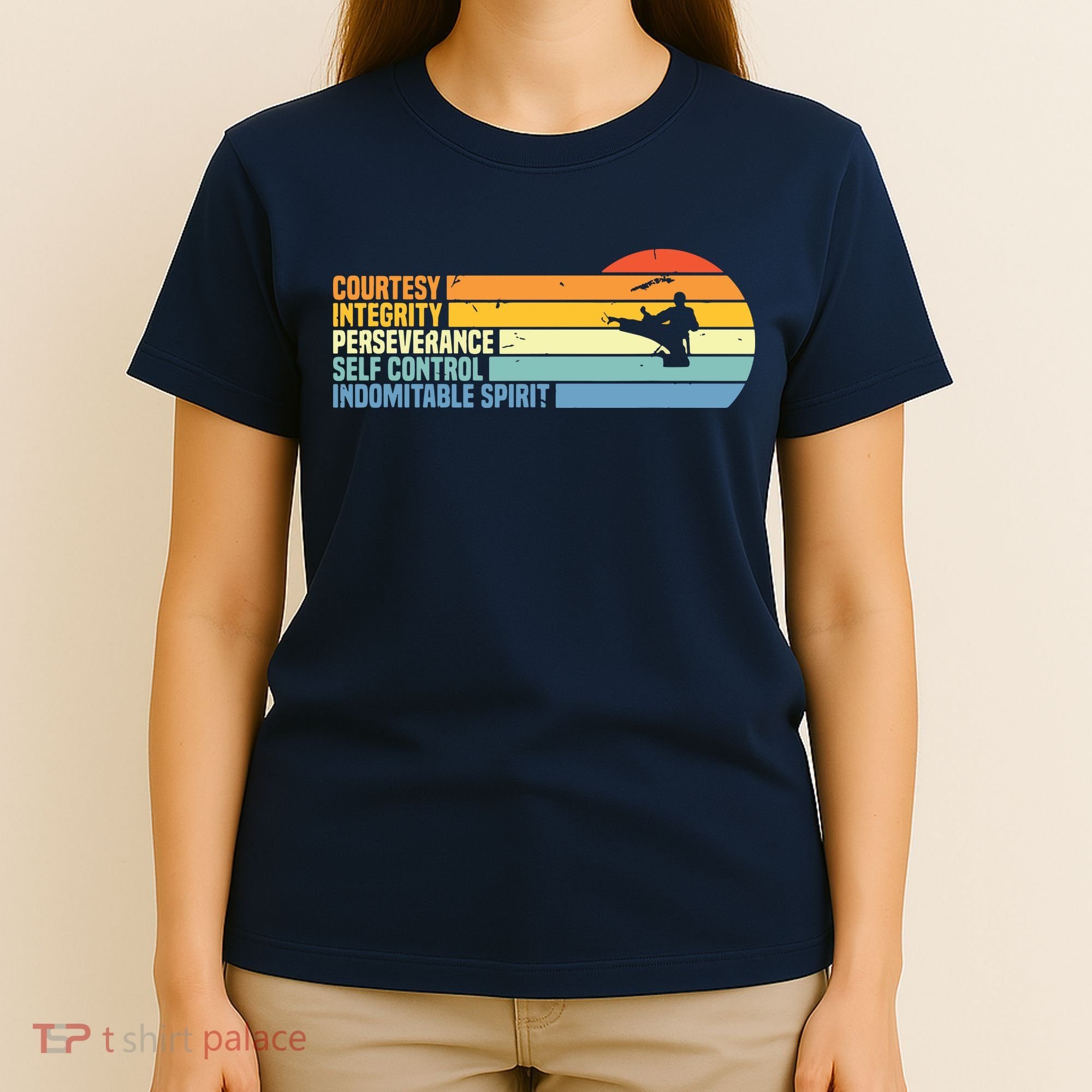 Vintage Taekwondo Tenets Martial Arts Graphic Tee T-Shirt