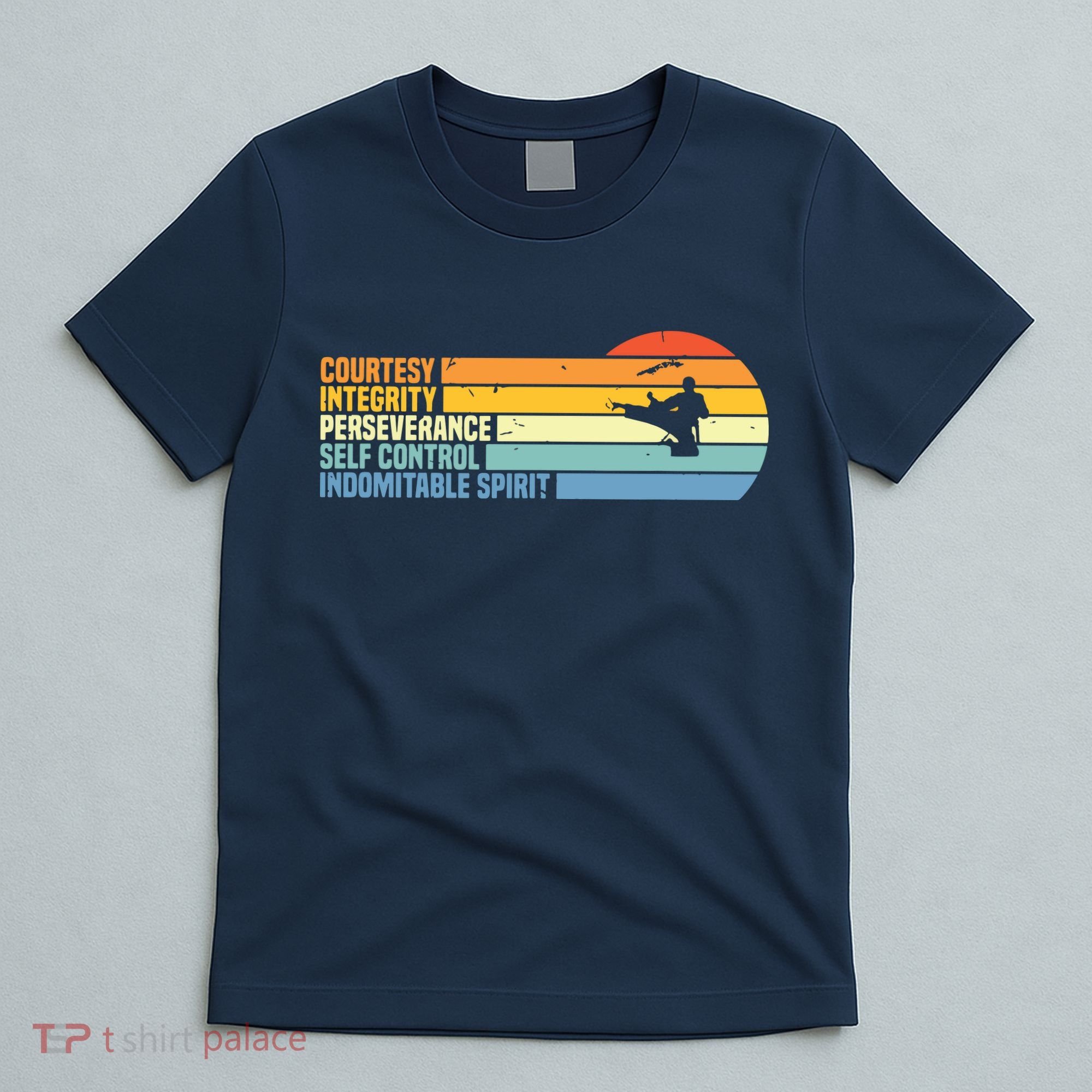 Vintage Taekwondo Tenets Martial Arts Graphic Tee T-Shirt