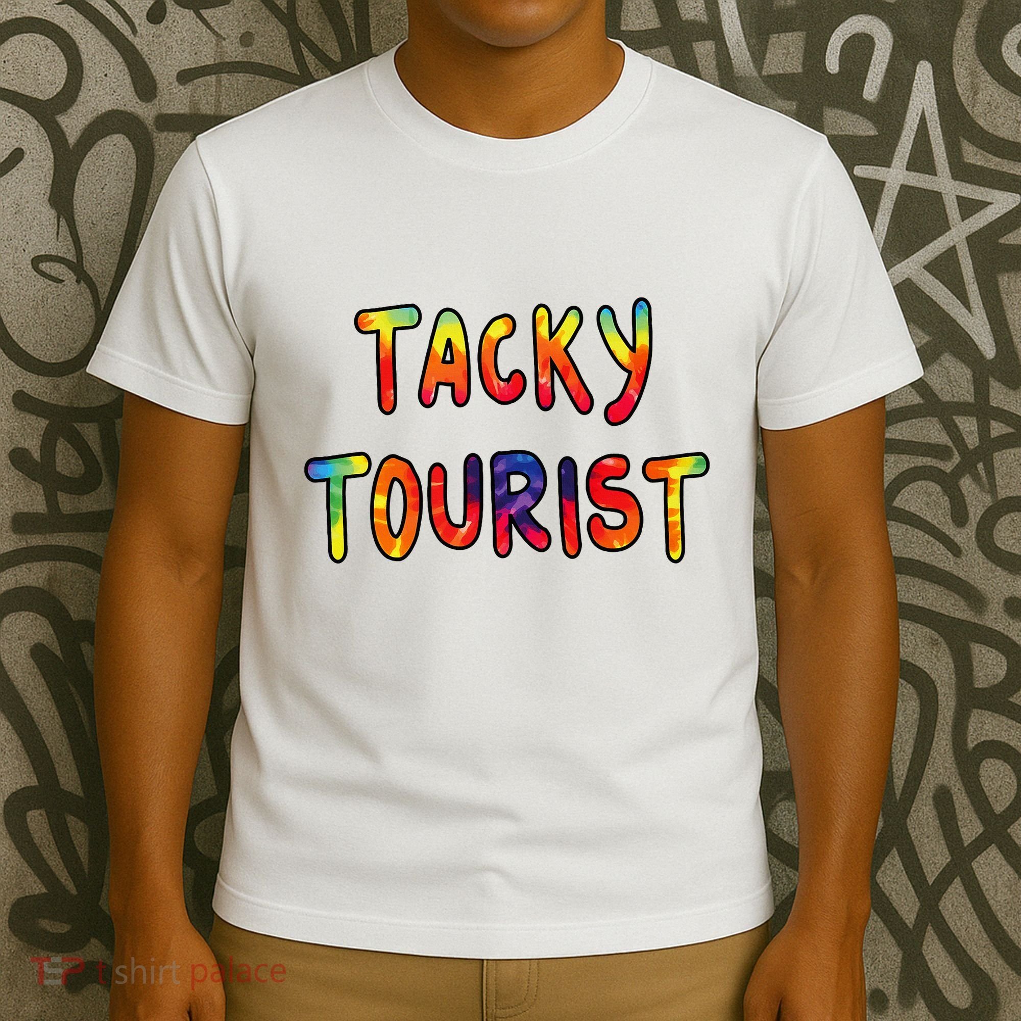 Vacation Tacky Tourist Costume Tie Dye Tacky Traveler Day T-Shirt
