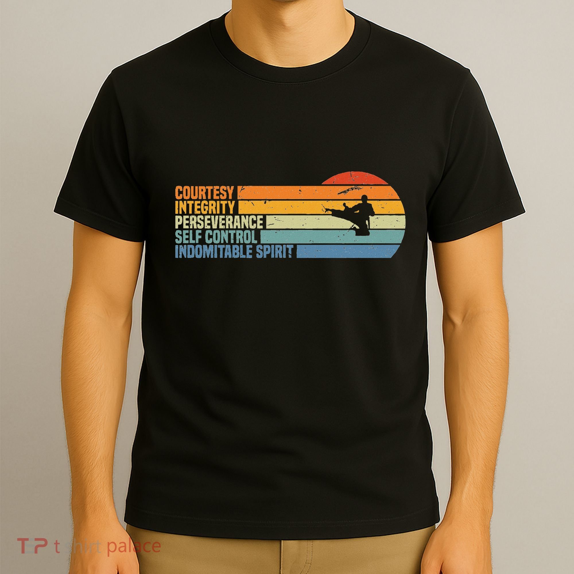 Vintage Taekwondo Tenets Martial Arts Graphic T-Shirt