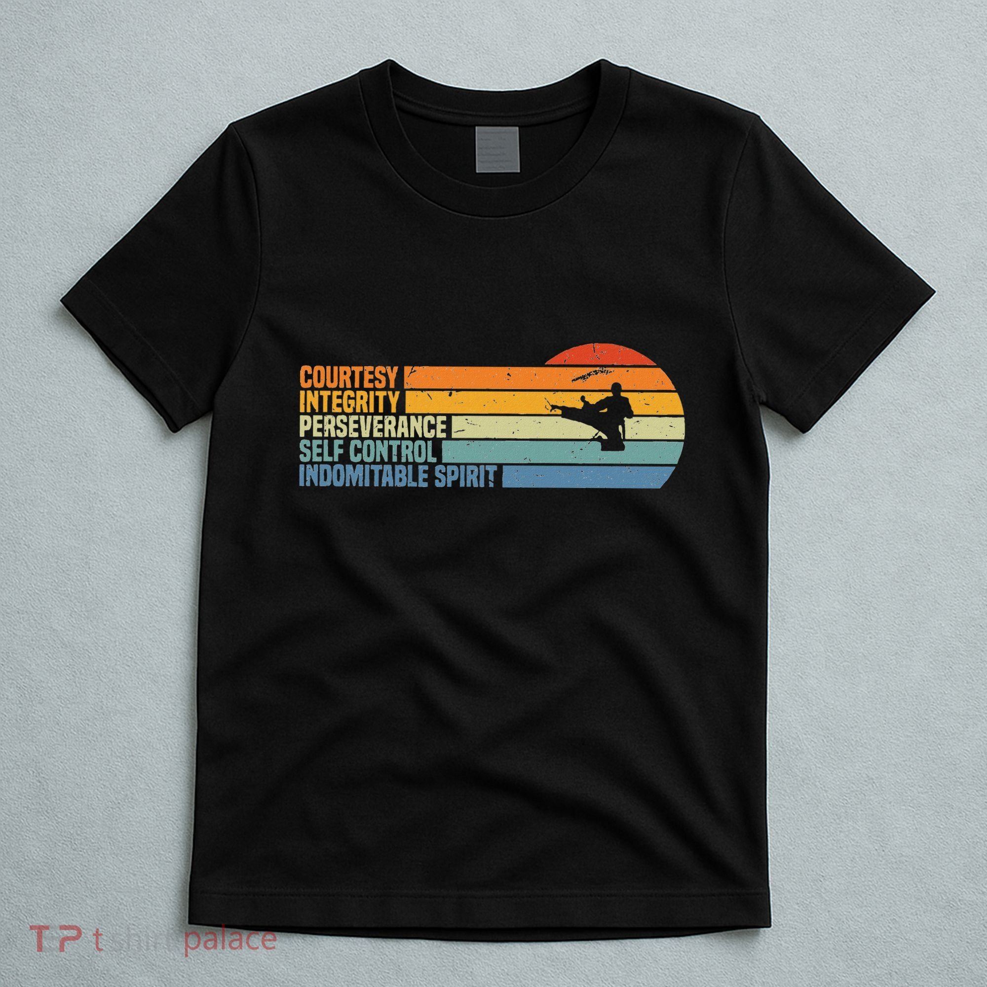 Vintage Taekwondo Tenets Martial Arts Graphic T-Shirt