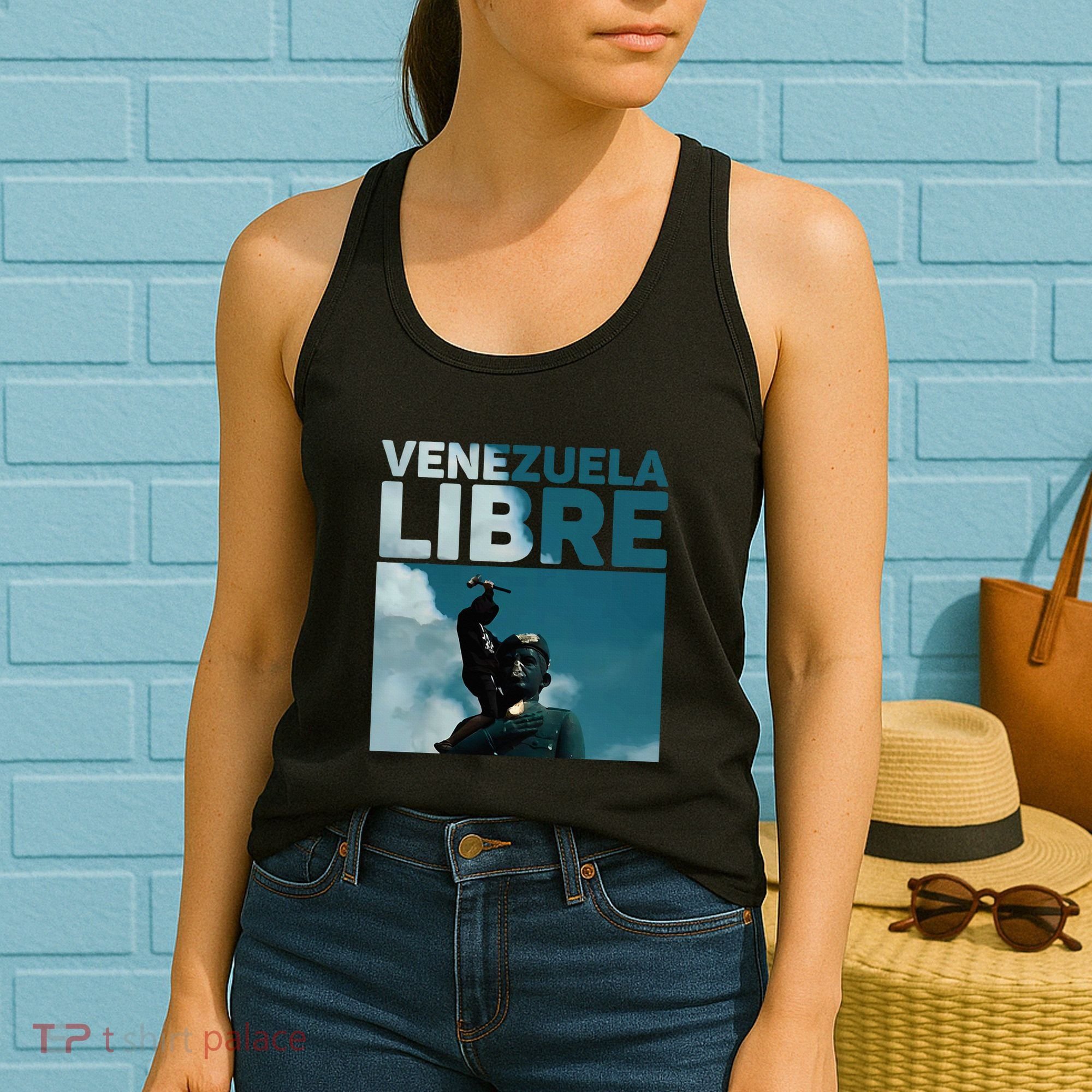Venezuela To The End Fall Of The Statue Of Chavez Women's Tank Top
