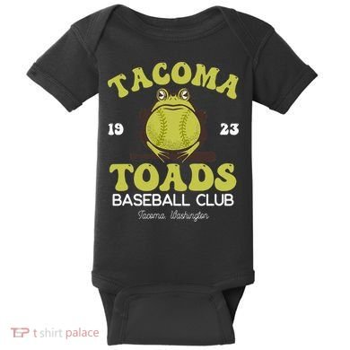 Vintage Tacoma Toads Retro Minor League Baseball Team Baby Bodysuit