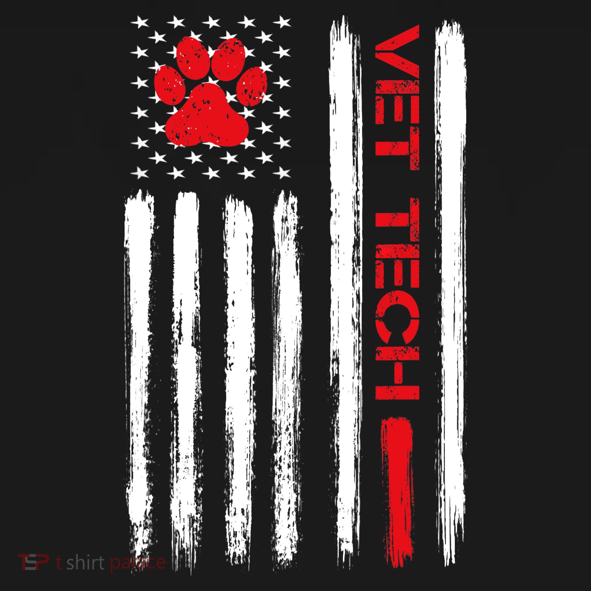 Vet Tech Veterinary Technician American Flag Paw Print Gift Backpack