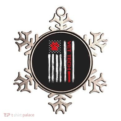 Vet Tech Veterinary Technician American Flag Paw Print Gift Ornament