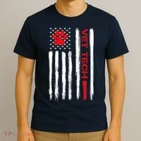 Vet Tech Veterinary Technician American Flag Paw Print Gift T-Shirt thumb 3