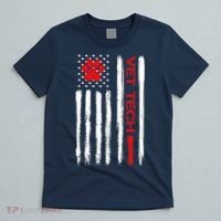 Vet Tech Veterinary Technician American Flag Paw Print Gift T-Shirt thumb 5