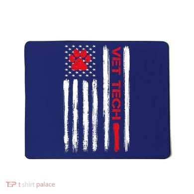 Vet Tech Veterinary Technician American Flag Paw Print Gift Mousepad