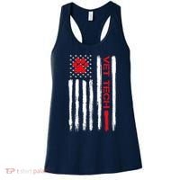 Vet Tech Veterinary Technician American Flag Paw Print Gift Women's Tank Top thumb 0