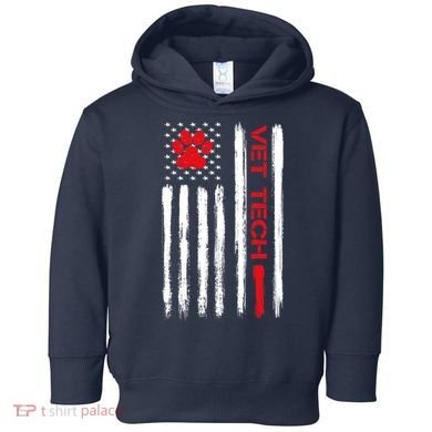 Vet Tech Veterinary Technician American Flag Paw Print Gift Toddler Hoodie