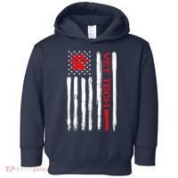 Vet Tech Veterinary Technician American Flag Paw Print Gift Toddler Hoodie thumb 0