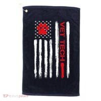 Vet Tech Veterinary Technician American Flag Paw Print Gift Golf Towel thumb 0