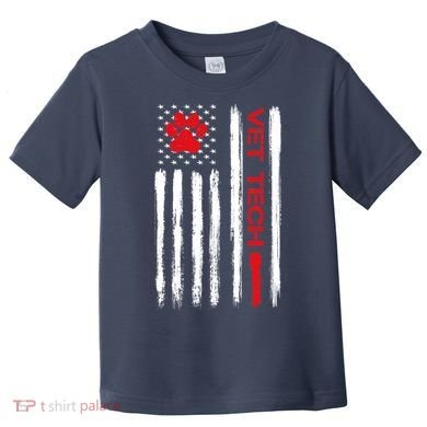 Vet Tech Veterinary Technician American Flag Paw Print Gift Toddler T-Shirt