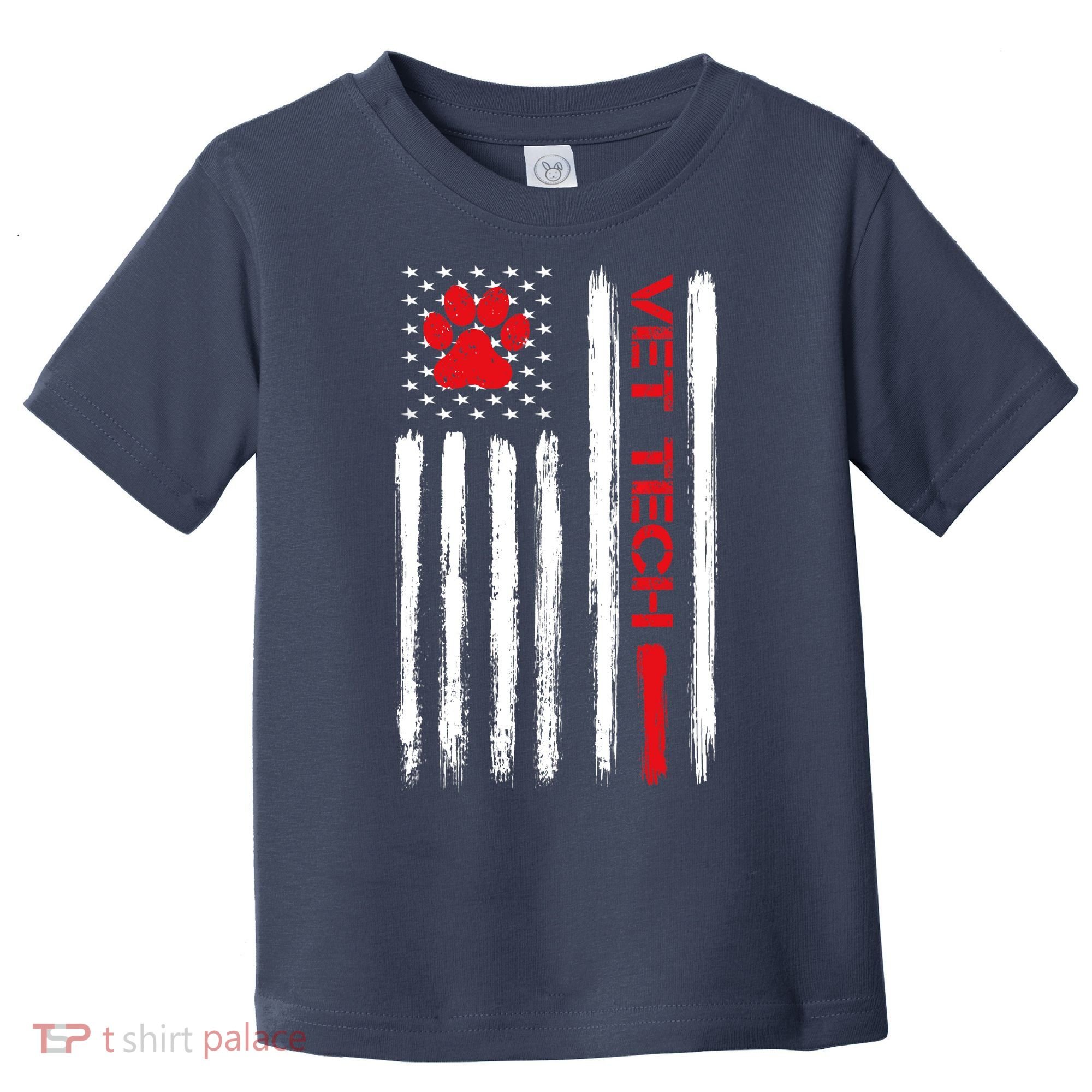 Vet Tech Veterinary Technician American Flag Paw Print Gift Toddler T-Shirt