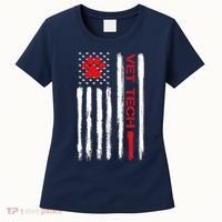 Vet Tech Veterinary Technician American Flag Paw Print Gift Women's T-Shirt thumb 0
