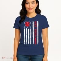Vet Tech Veterinary Technician American Flag Paw Print Gift Women's T-Shirt thumb 4