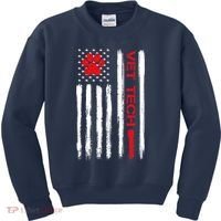 Vet Tech Veterinary Technician American Flag Paw Print Gift Kids Sweatshirt thumb 0