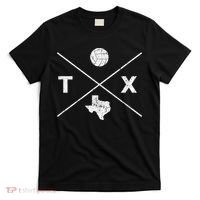 Vintage Texas Volleyball Player Coach Distressed T-Shirt thumb 0