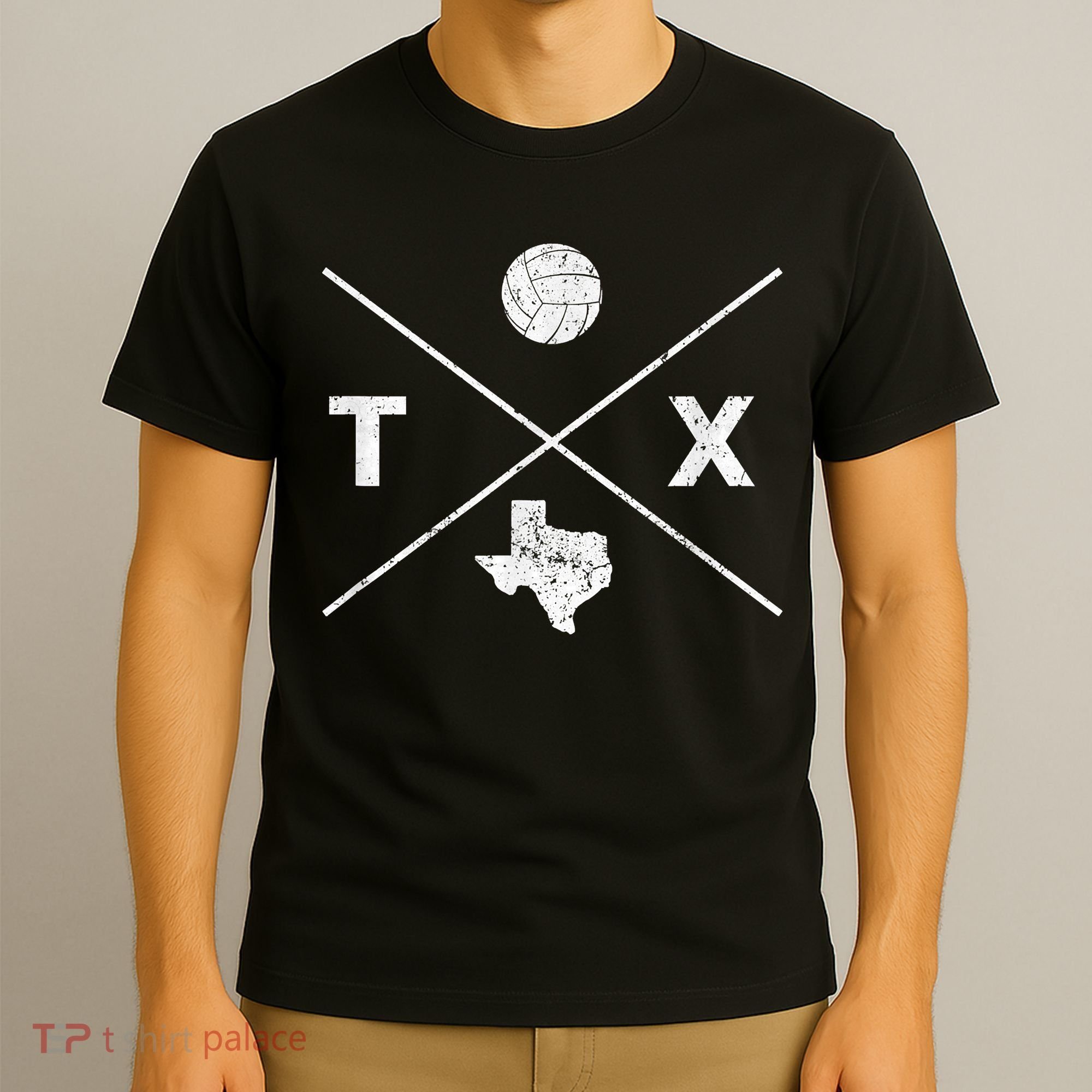 Vintage Texas Volleyball Player Coach Distressed T-Shirt