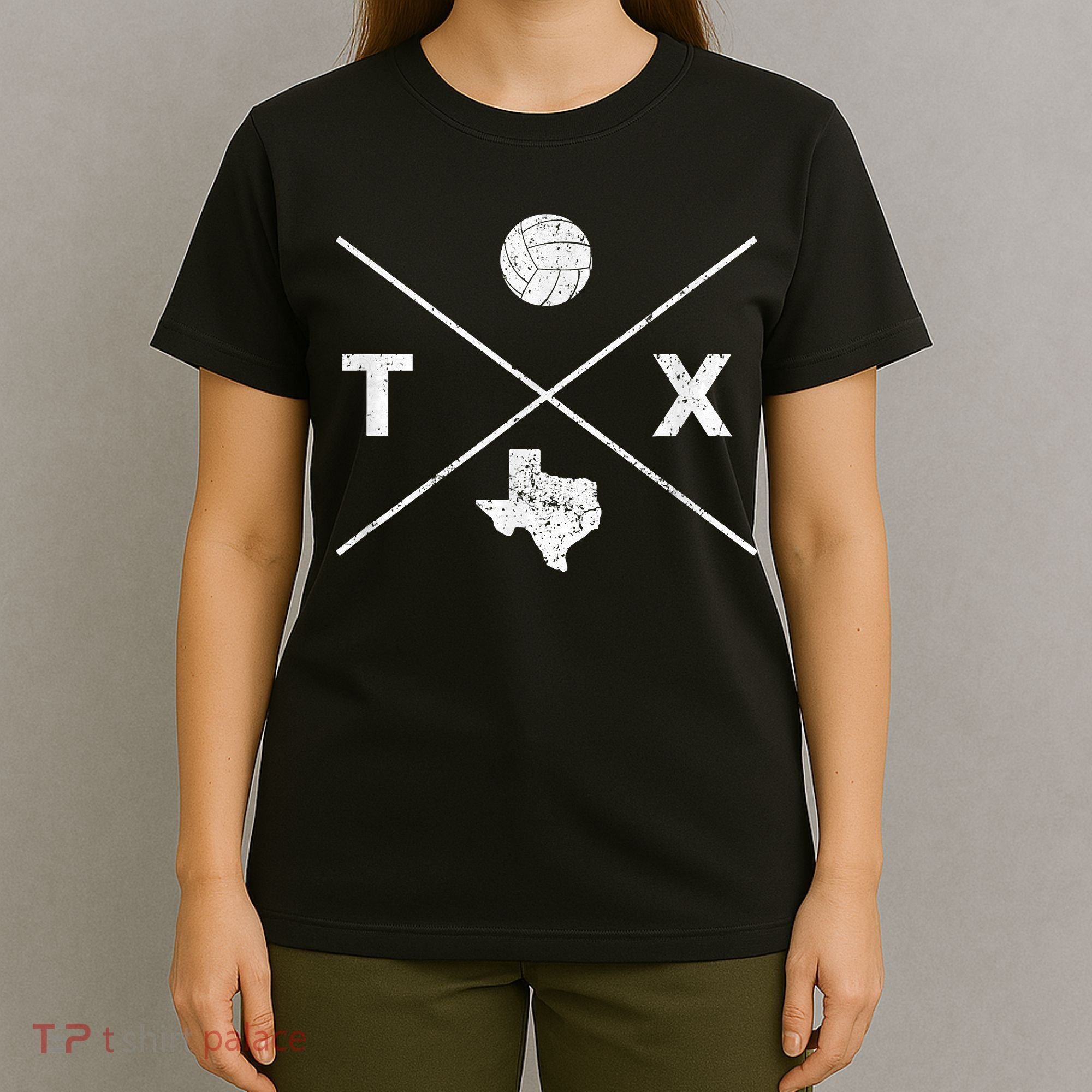 Vintage Texas Volleyball Player Coach Distressed T-Shirt