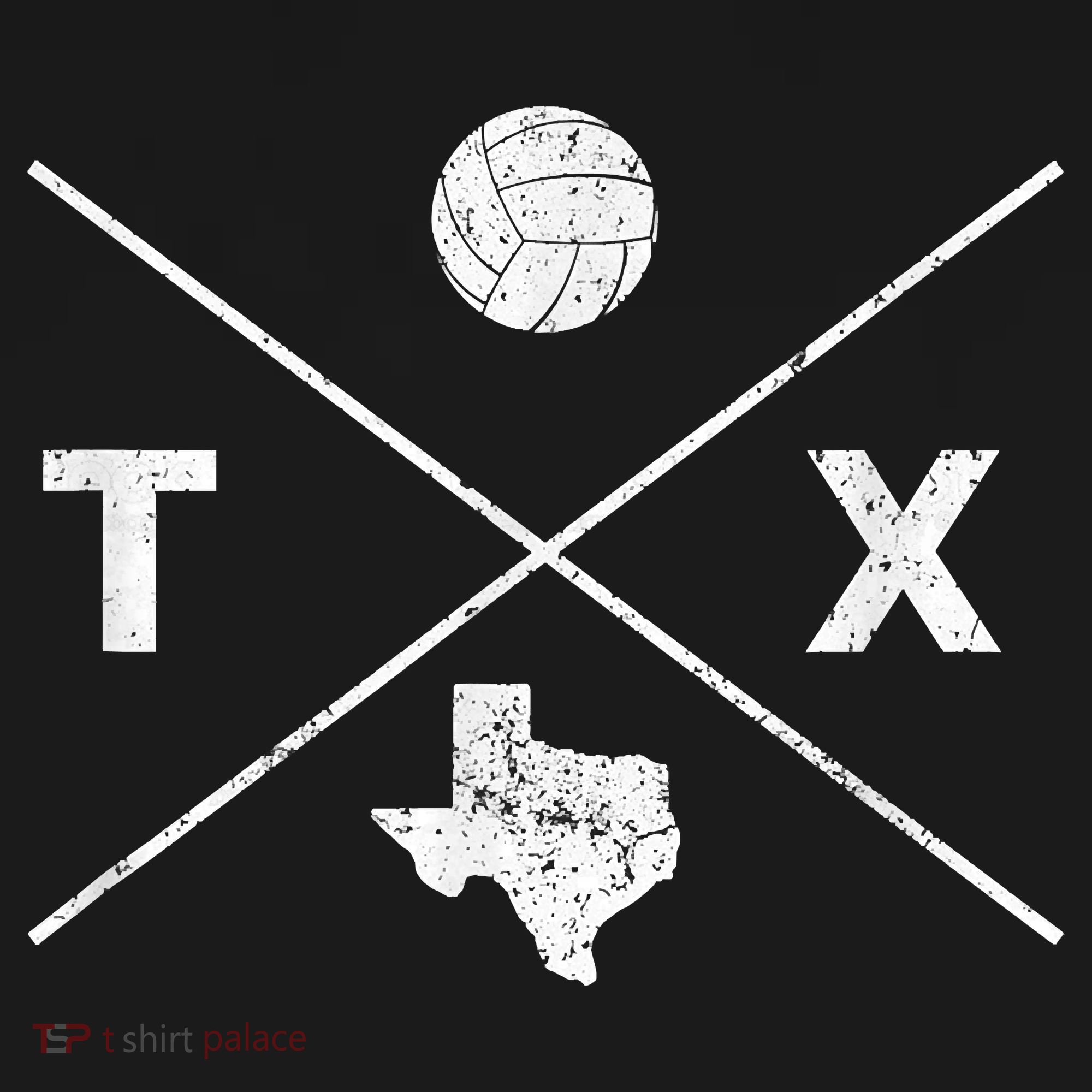 Vintage Texas Volleyball Player Coach Distressed T-Shirt