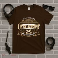 Vintage Thats What I Do I Fix Stuff And I Know Things T-Shirt thumb 5