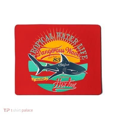 Vintage Tropical Water Life Dangerous Wave Hunter Shark Mousepad