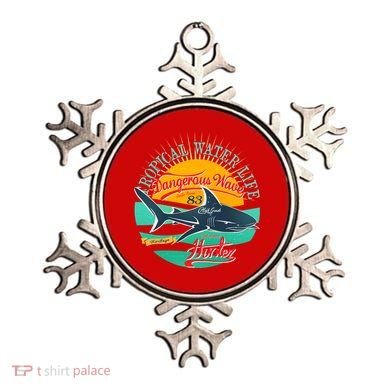 Vintage Tropical Water Life Dangerous Wave Hunter Shark Ornament