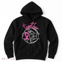 Volleyball Together We Fight Breast Cancer Awareness Hoodie thumb 0