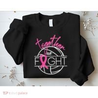 Volleyball Together We Fight Breast Cancer Awareness Sweatshirt thumb 2