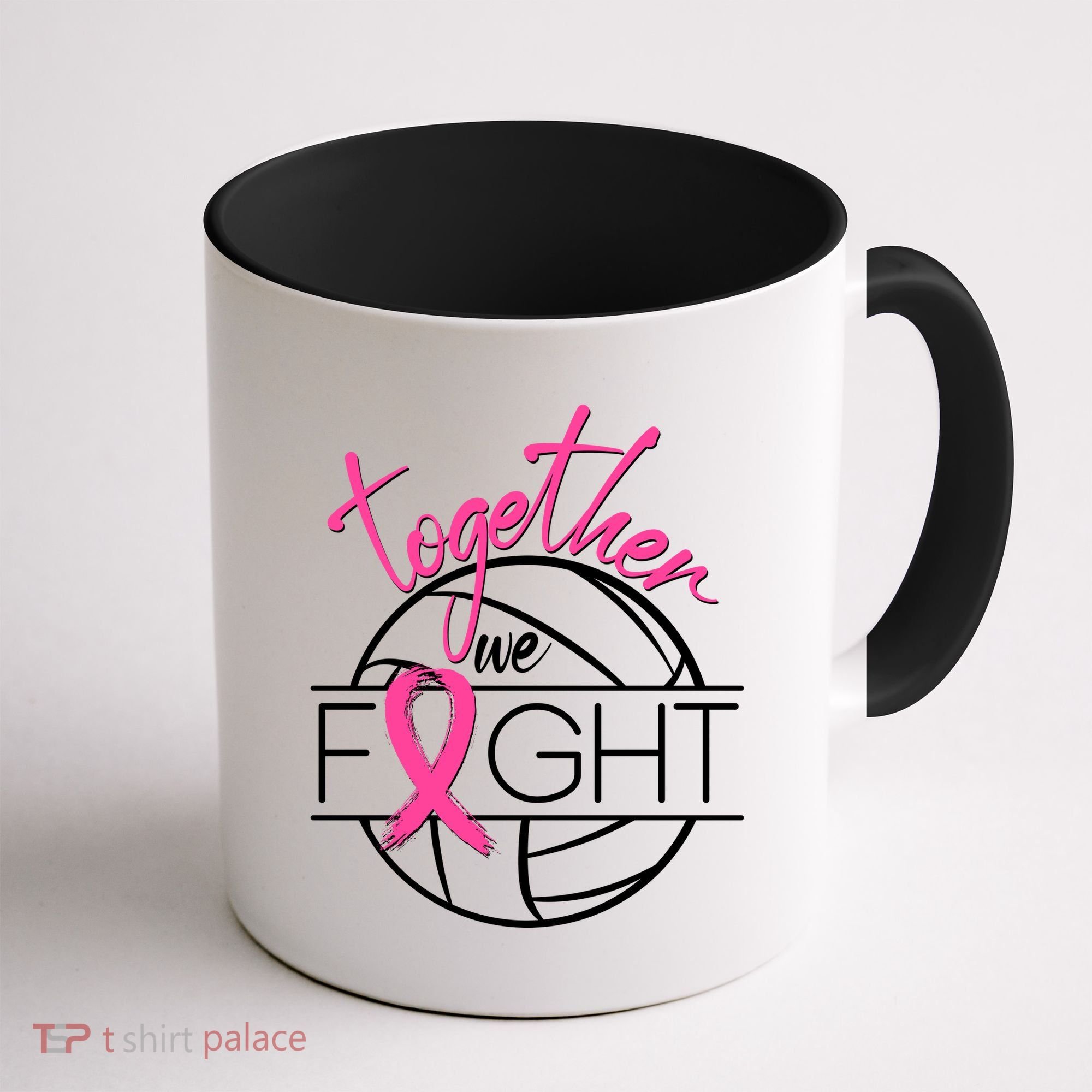 Volleyball Together We Fight Breast Cancer Awareness Coffee Mug