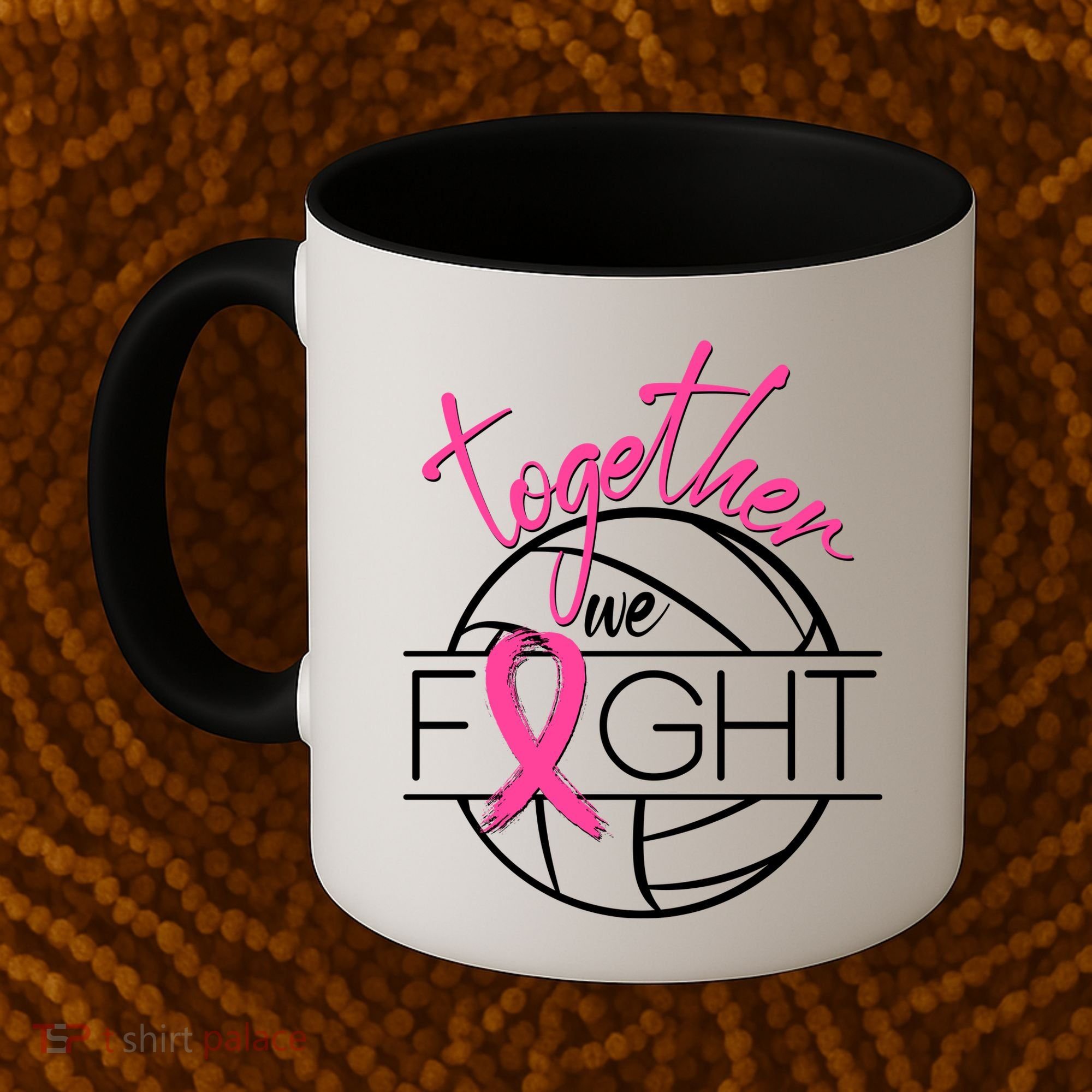 Volleyball Together We Fight Breast Cancer Awareness Coffee Mug